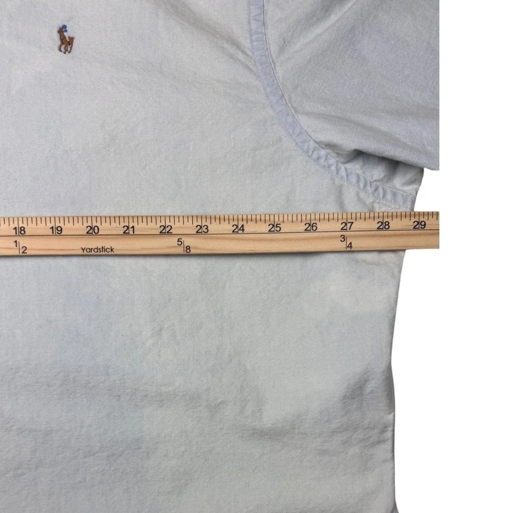 Vtg Polo Ralph‎ Lauren Shirt Button Down Long Sleeve Flash Pony Light Blue XXL